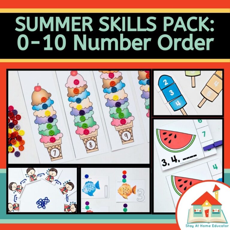 Summer Number Sequencing Activities Pack