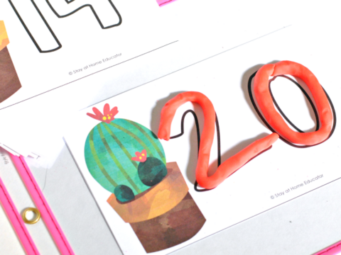 A desert themed activity to promote number formation and fine motor skills for preschoolers.