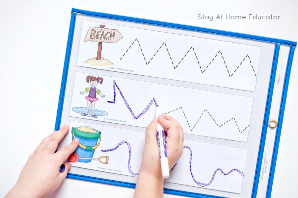 Dry erase markers are perfect for these activities to help kids master their prewriting skills! 