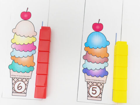 Image for Ice Cream Cone Measurement Printable for Preschool Math