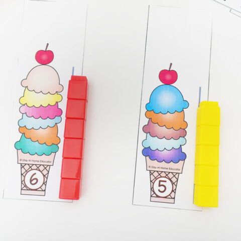 Image for Free Ice Cream Cone Printable for Preschool Math