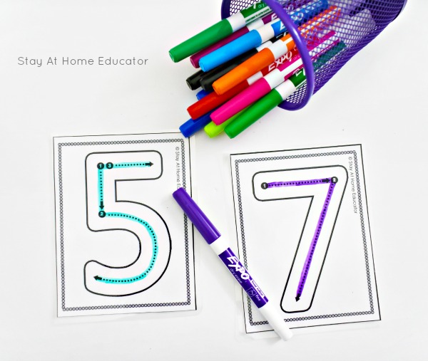 dry erase markers to use with number tracing cards for preschool