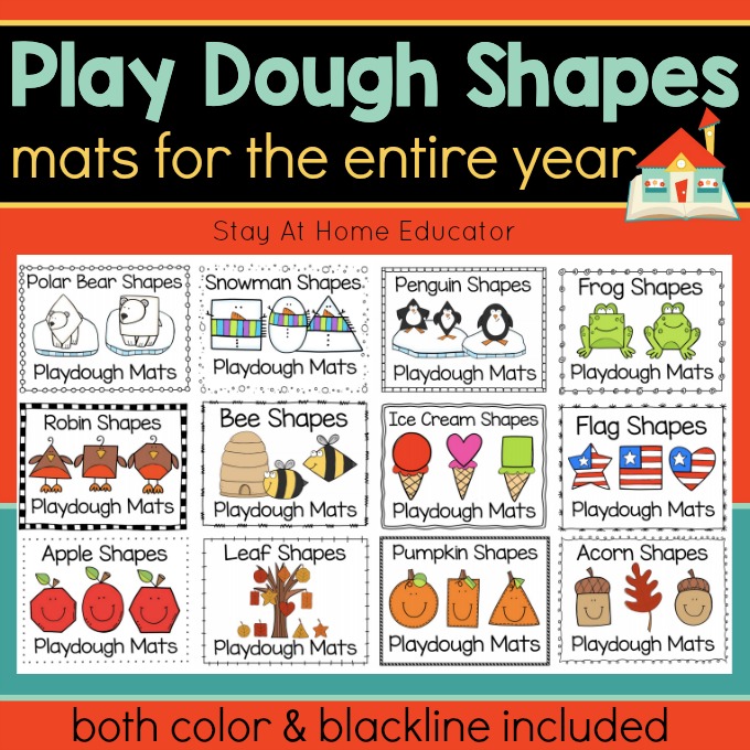 playdough shape mats for the entire year