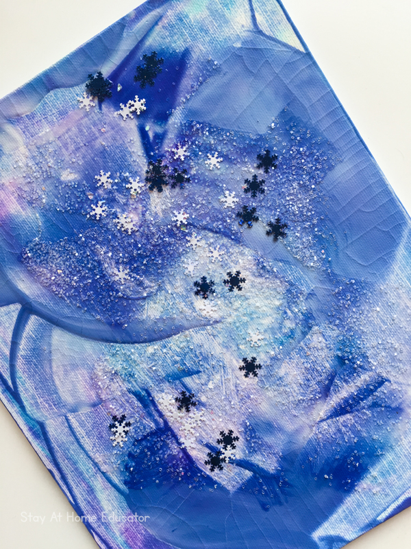 A beautiful winter process art for toddlers project that you will love to keep forever. An art project that also strengthens fine motor skills & colors. 