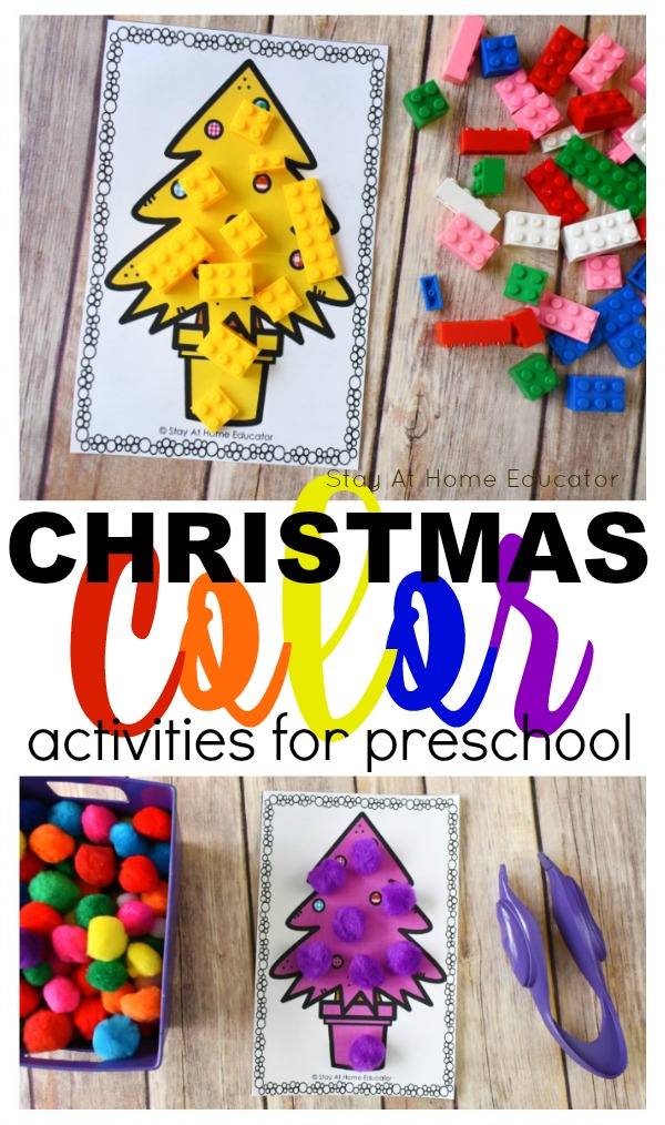 Teach colors to preschoolers with free rainbow Christmas trees color sorting mats