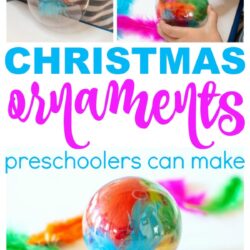 kid made Christmas ornaments for preschoolers