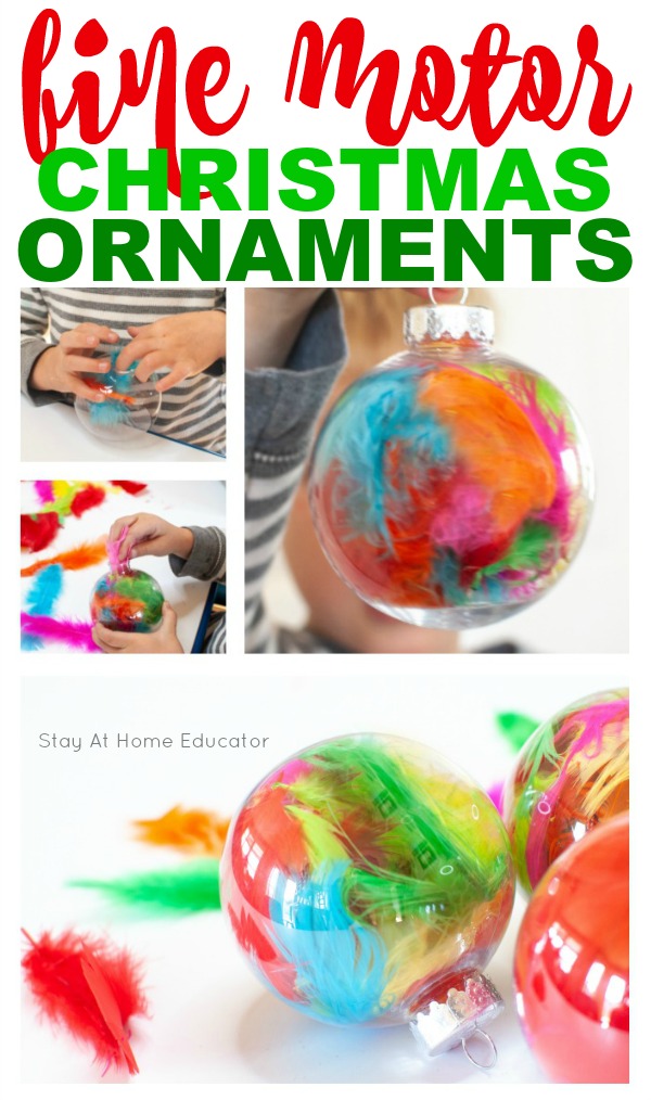 Homemade Feather Bauble Christmas Ornaments