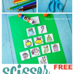 Christmas cutting practice | scissor skills for preschool | Christmas crafts for preschool |
