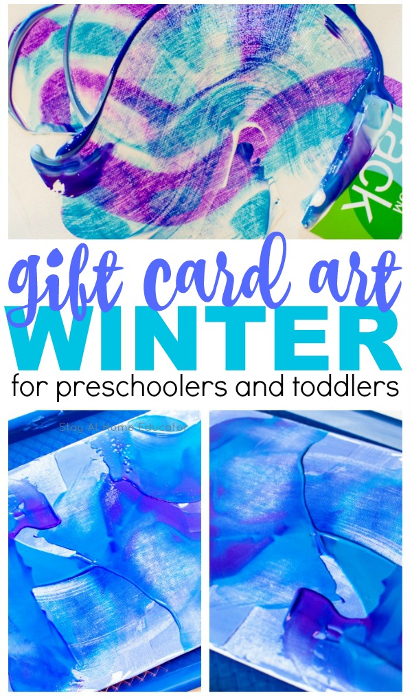 This beautiful winter art for toddlers is frame worthy | winter process art for toddlers