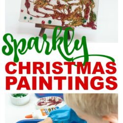 Christmas process art | art for preschoolers | sparkly holiday art | process art |