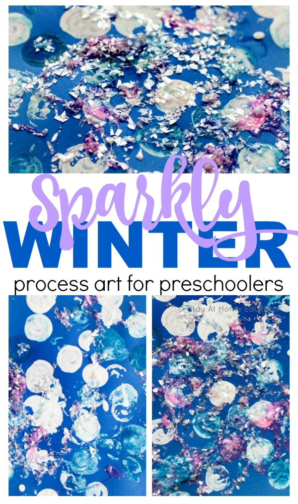 Snowball winter process art for preschoolers, winter process art ideas for toddlers