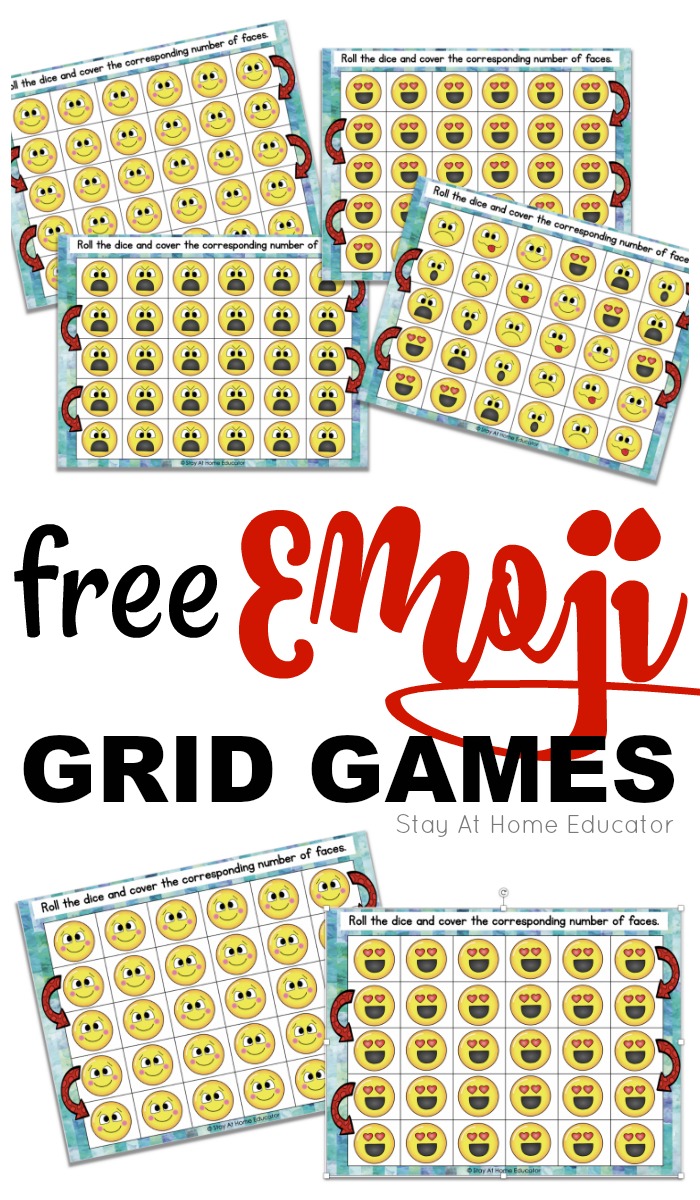 teach feelings and emotions to preschoolers using thee emoji games.  These are grid games for math and teach one to one correspondence and counting to preschoolers, too.