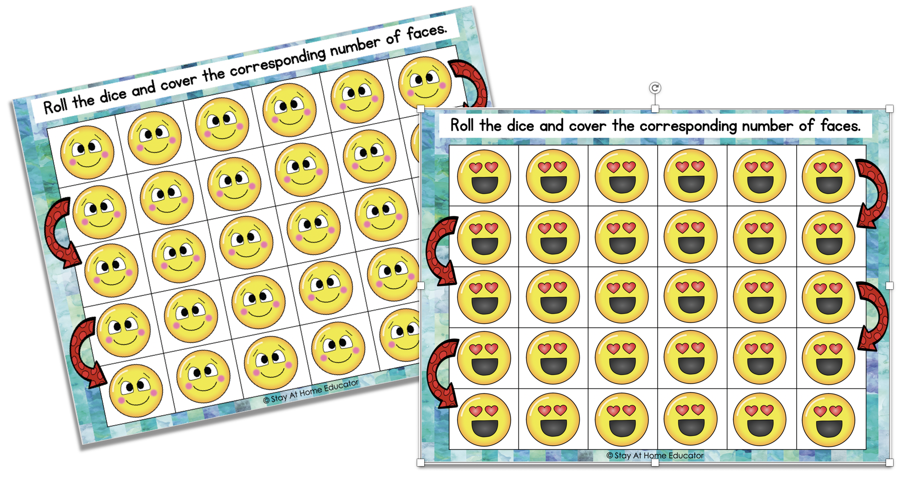 Students can identify feelings with these emoji games. Teach feelings and emotions to preschoolers using thee emoji games.  These are grid games for math and teach one to one correspondence and counting to preschoolers, too.