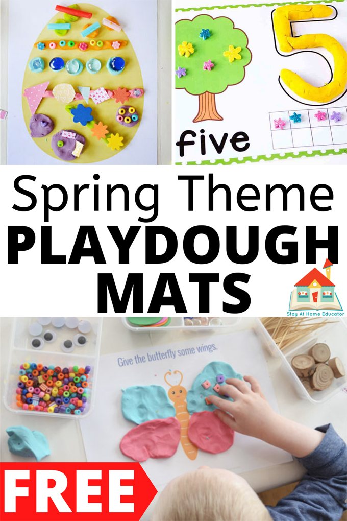 free spring theme playdough mats