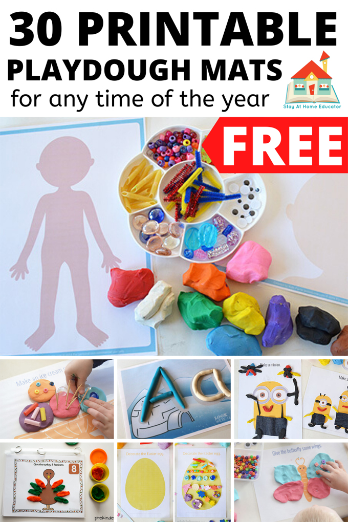 30 printable playdough mats for any time of year