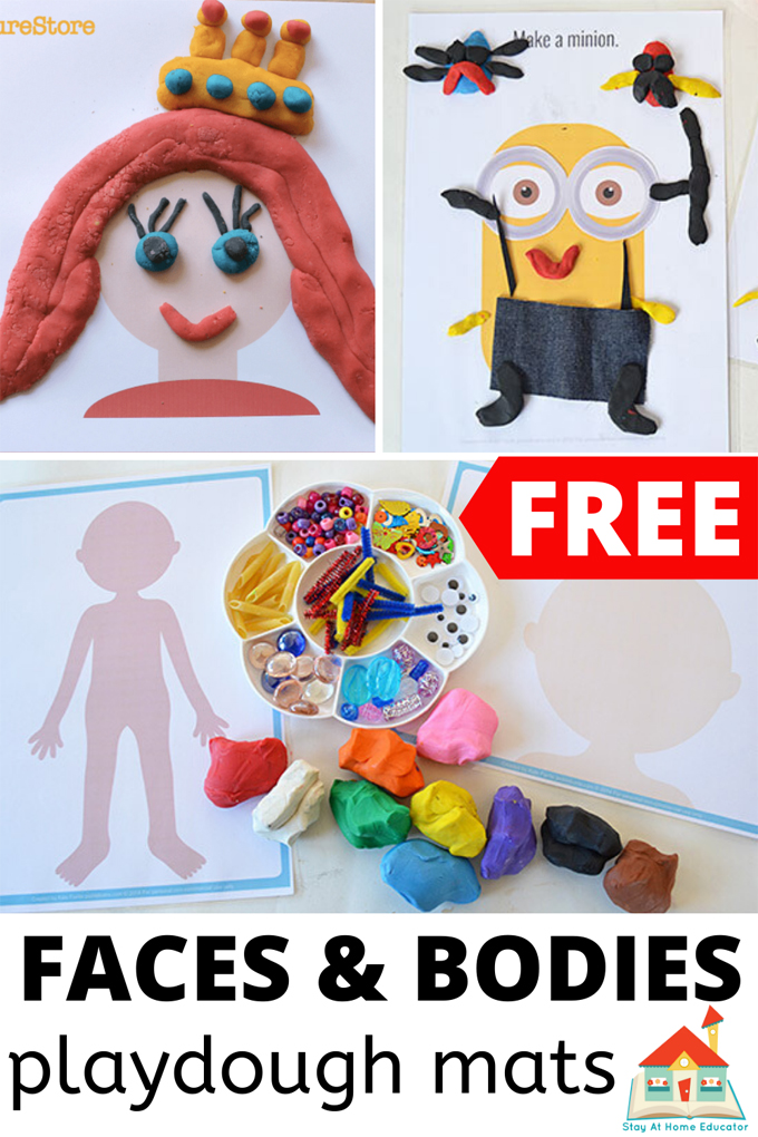 free faces and bodies playdough mats