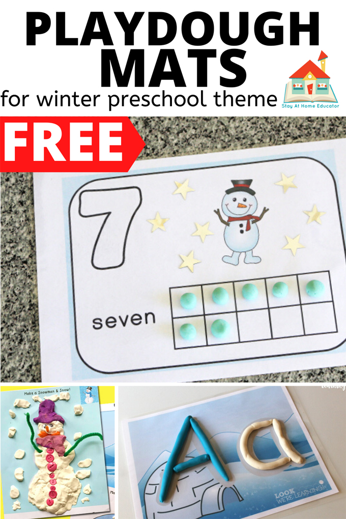 playdough mats for winter preschool theme