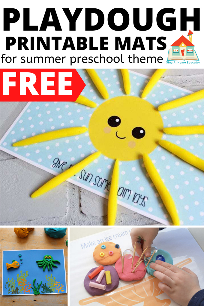 printable playdough mats for summer preschool theme