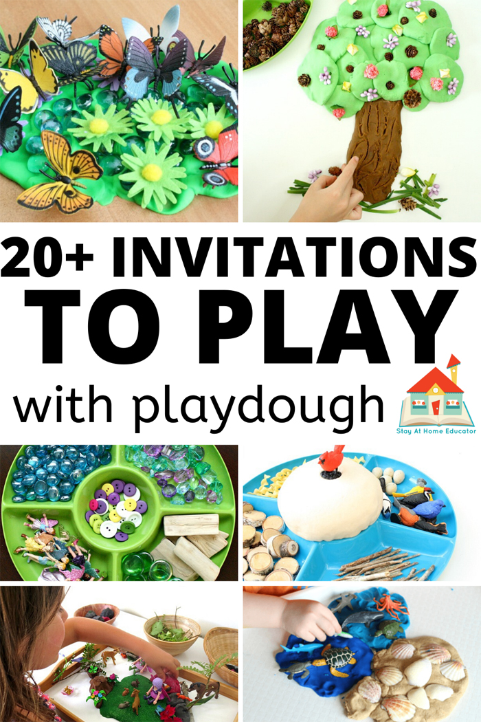 Make playdough activities more fun by offering a playdough invitation to play
