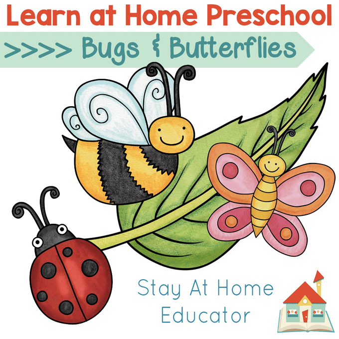 clipart of bugs and butterflies with text learn at home preschool lesson plans_bugs and butterflies | insect themed activities for preschoolers | 