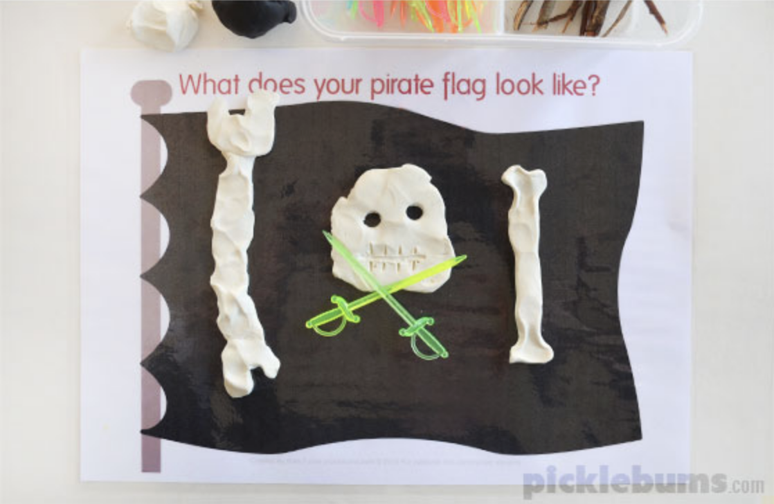 pirate theme printable playdough mats