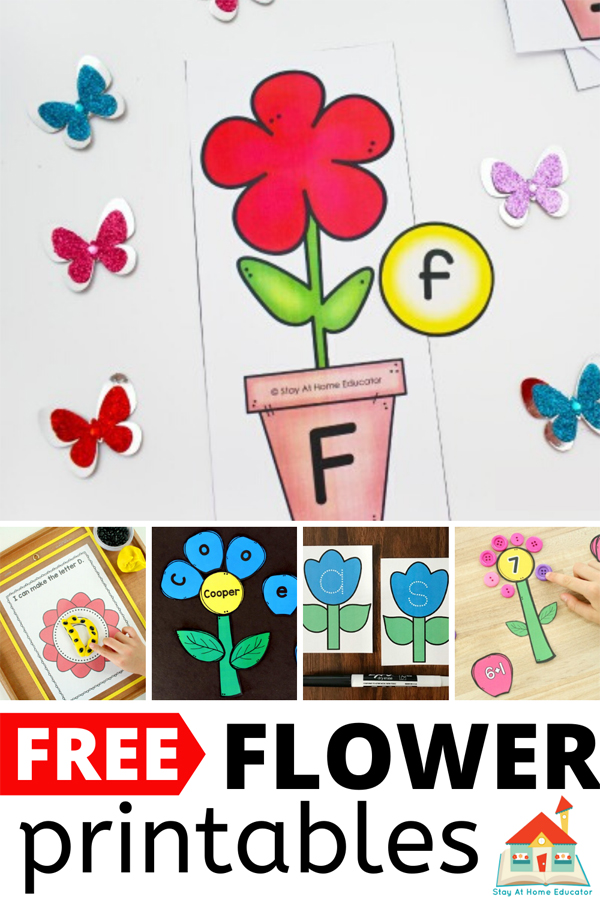 free flower printables for preschool spring theme
