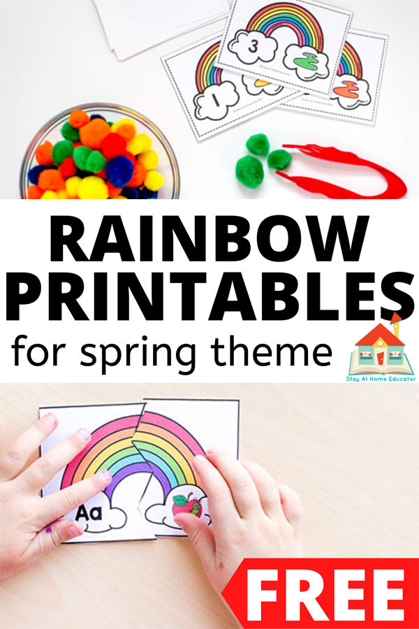 free rainbow printables for preschool spring theme