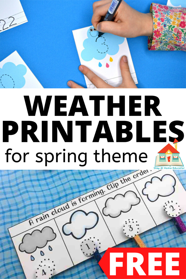 free weather printables for preschool weather theme | weather activties for preschoolers