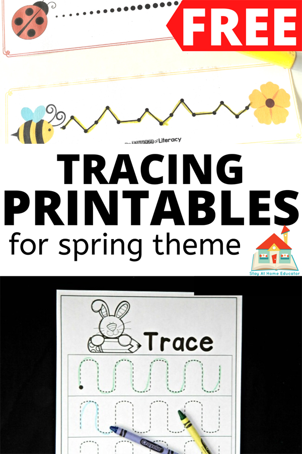 free tracing printables and spring printables for preschool spring theme | prewriting activties for preschoolers
