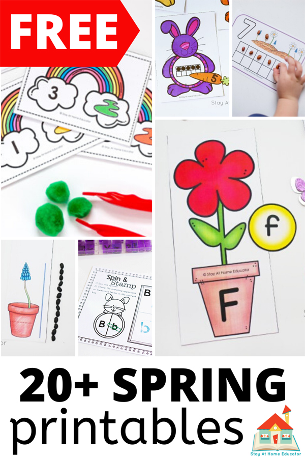 free spring printables for preschool spring theme | spring activties for preschoolers