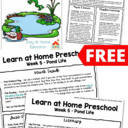 free preschool weekly lesson plans for pond theme