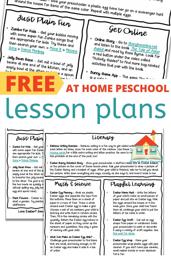 teach your preschooler at home Easter lesson plans for free preschool homeschool curriculum