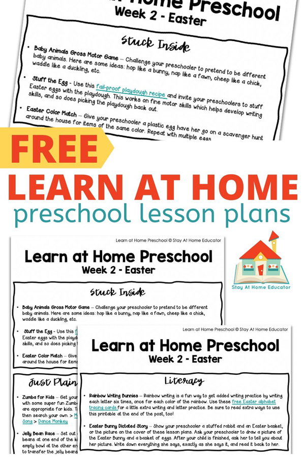 free learn at home preschool lesson plans for homeschool preschool