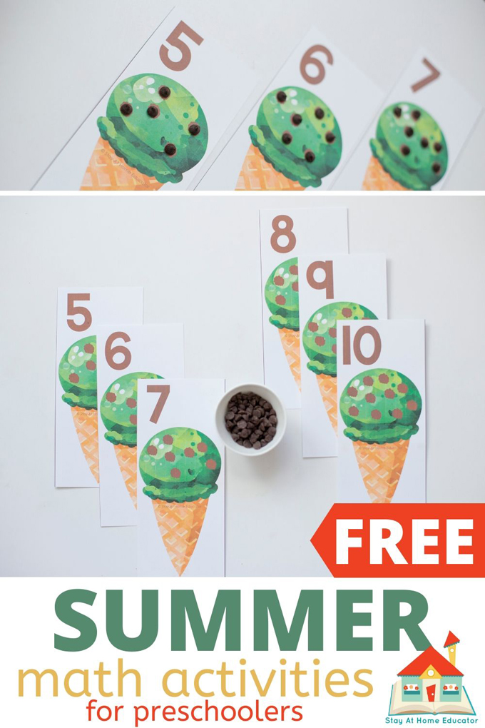 summer math activities for preschoolers, preschool number activities