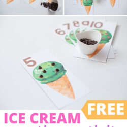 ice cream counting activity for summer learning, preschool number activities