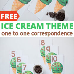 free ice cream theme one to one correspondence, preschool number activities