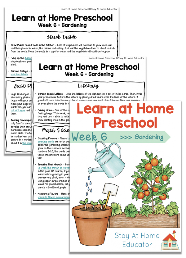sample screenshot of free lesson plans for preschool garden theme | spring preschool activities | spring toddler lesson plans |