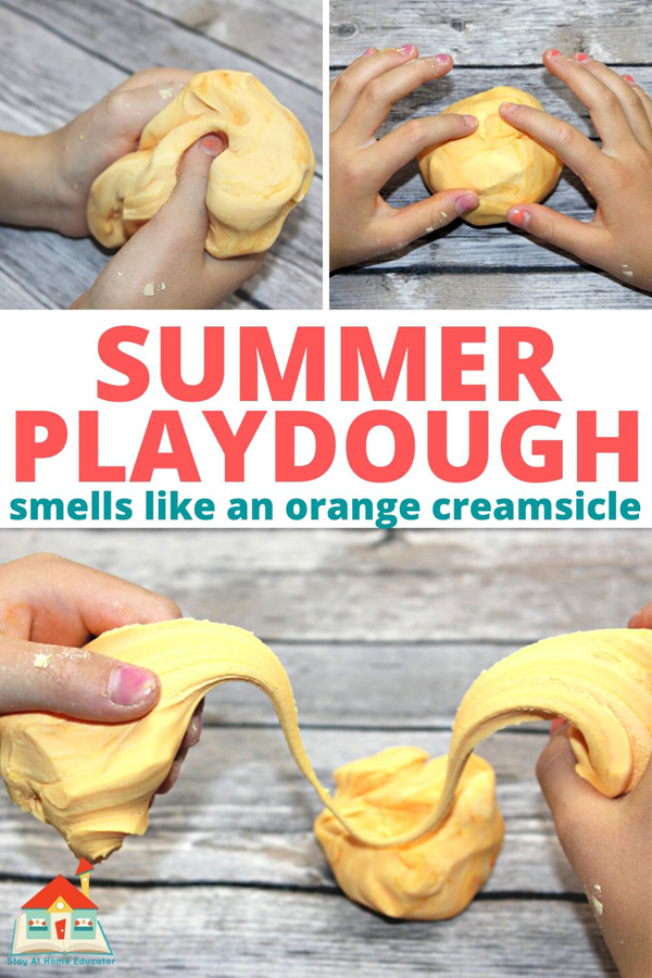 summer playdough that smells like an orange creamsicle