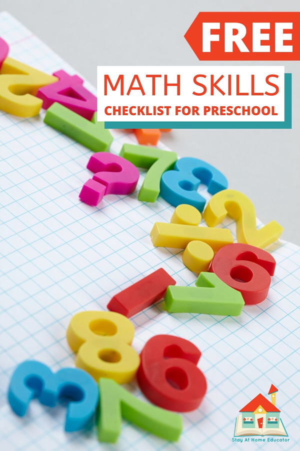 free math skills checklist for preschool