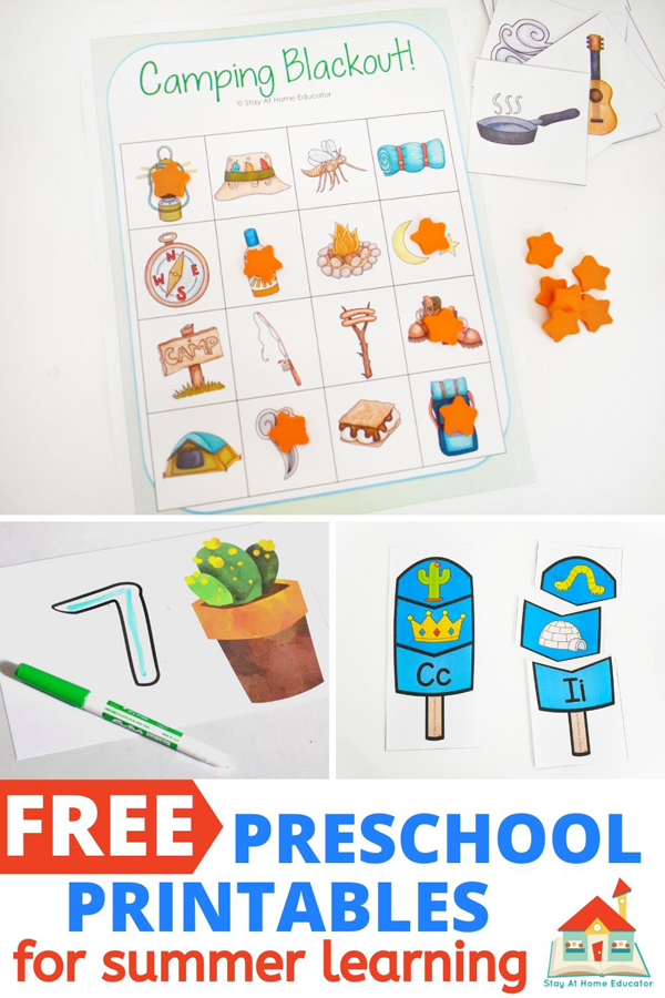 free summer learning activities for preschoolers with free printables