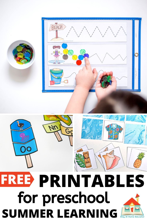 free printables for summer learning in preschool