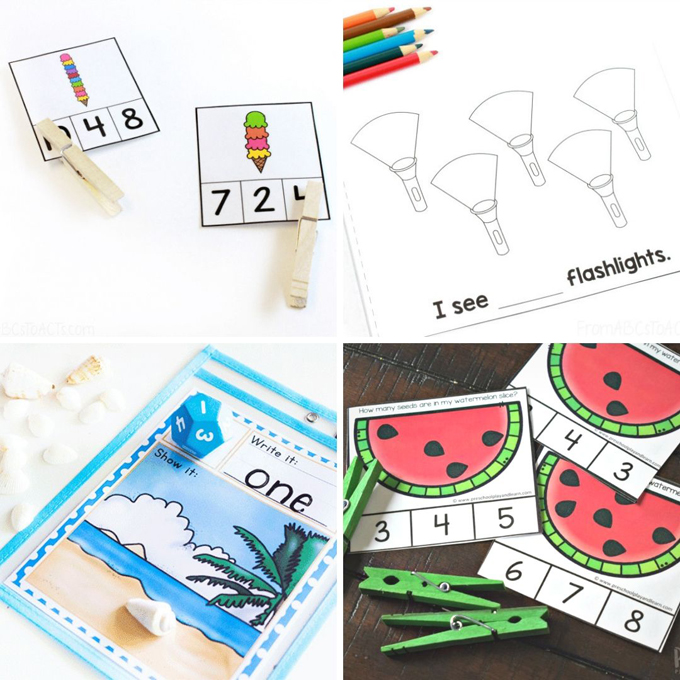 free summer printables for preschoolers, four ideas
