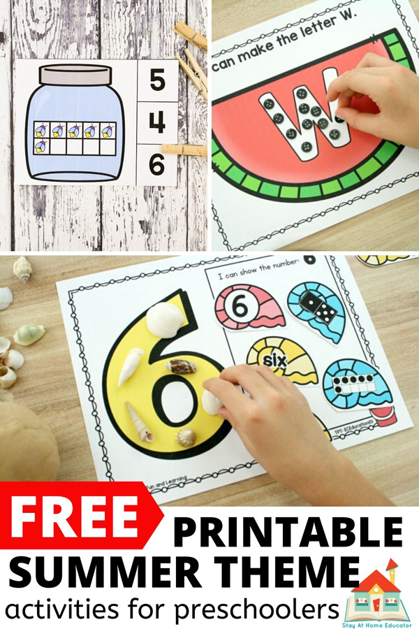 free printable summer theme activities for preschoolers