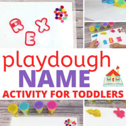 alphabet cookie cutters with text - playdough name activity for toddlers | Playdough Name Activities for Preschoolers |