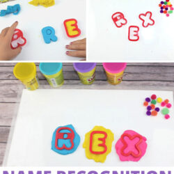 name recognition activity using playdough