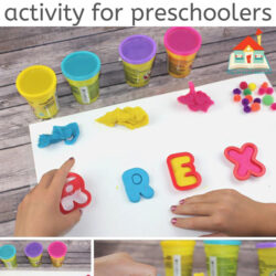 name identification playdough activity for preschoolers