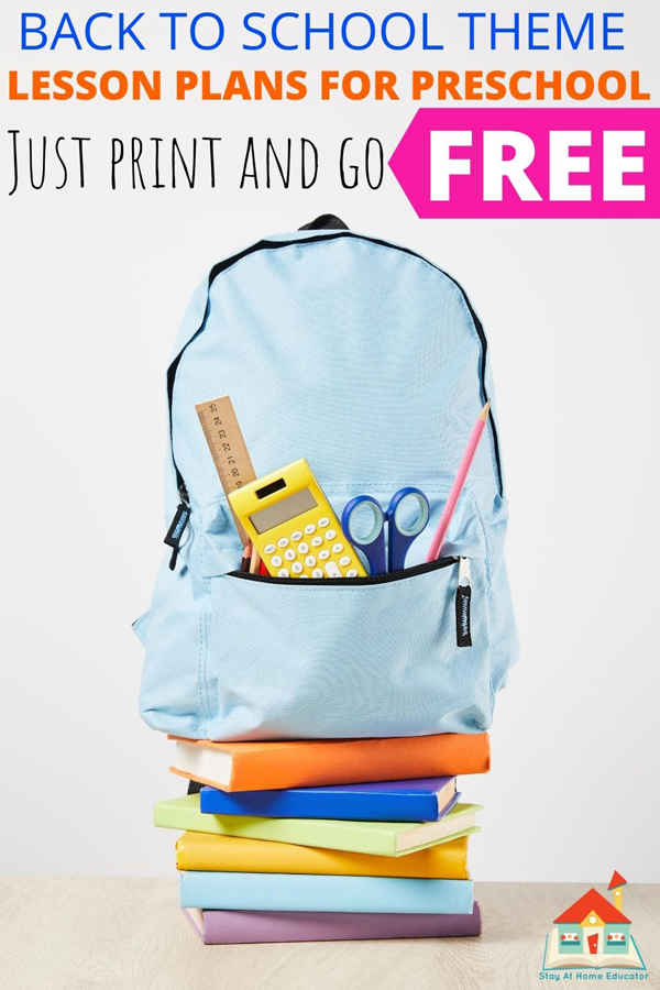 free back to school lesson plans for preschool. Perfect for homeschool preschool or for distance learning