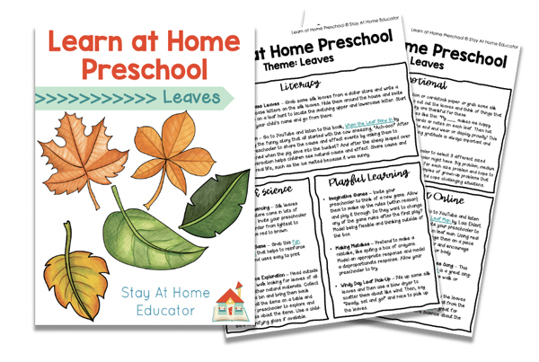 leaf activities for preschoolers | leaf preschool lesson plans | leaf theme | leaf activities for kindergarten | Learn At Home Preschool Lesson Plans | all about leaves for preschoolers | when the leaf blew in activities