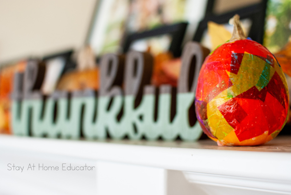 tissue painted fall pumpkin | fall process art | pumpkin activity for preschoolers