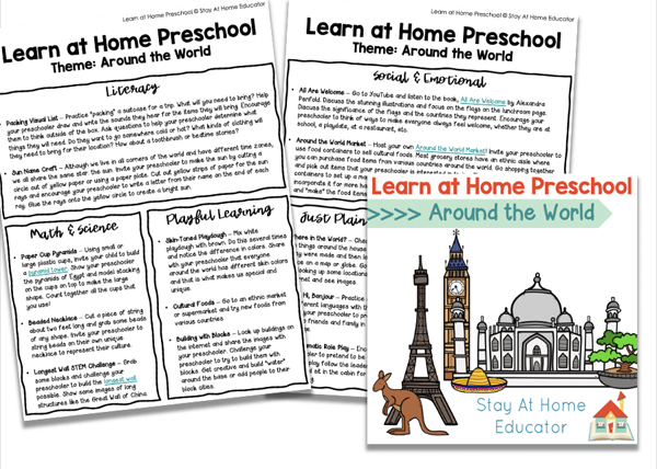 Introducing a World of Learning with Free Around the World Preschool Lesson Plans - around the world theme preschool lesson plans